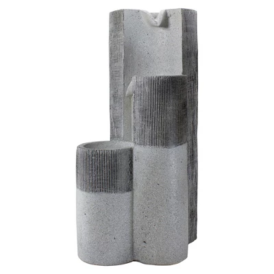 Northlight 24" Gray Speckled Modern Style 3-Tier Rainfall Outdoor Water Fountain 5 Northlight 24" Gray Speckled Modern Style 3-Tier Rainfall Outdoor Water Fountain - Image 3