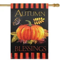 Northlight Autumn Blessings And Pumpkin Outdoor House Flag 40" X 28"