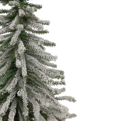 Northlight Potted Flocked Downswept Mini Village Pine Medium Artificial Christmas Tree - 2' - Unlit 5 Northlight Potted Flocked Downswept Mini Village Pine Medium Artificial Christmas Tree - 2' - Unlit - Image 3