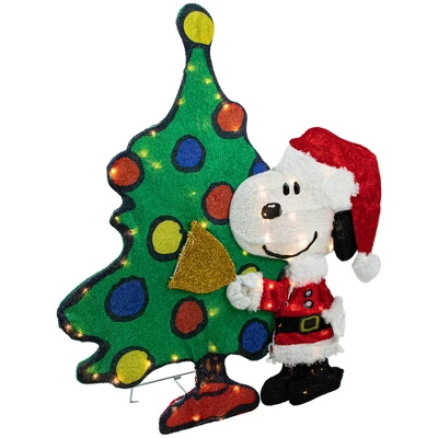Northlight 32" LED Lighted Peanuts Snoopy And Christmas Tree Outdoor Decoration - Clear Lights 4 Northlight 32" LED Lighted Peanuts Snoopy And Christmas Tree Outdoor Decoration - Clear Lights - Image 2