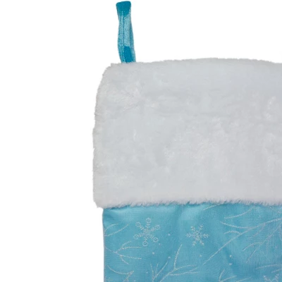 Northlight 21" Blue And White Glitter Snowflake Christmas Stocking 4 Northlight 21" Blue And White Glitter Snowflake Christmas Stocking - Image 2