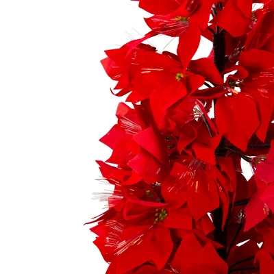 Northlight Pre-Lit Fiber Optic Color Changing Red Poinsettia Christmas Tree - 4' - Multi 4 Northlight Pre-Lit Fiber Optic Color Changing Red Poinsettia Christmas Tree - 4' - Multi - Image 2