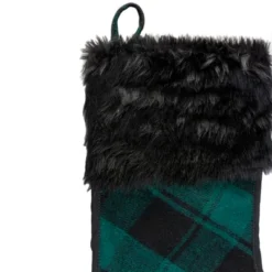 Northlight 19" Green And Black Plaid Christmas Stocking With Faux Fur 7 Northlight 19" Green And Black Plaid Christmas Stocking With Faux Fur -Northlight GUEST 06b7f140 4d42 40d7 a3da b4540de44d51