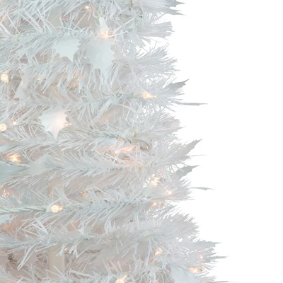 Northlight 6' Pre-Lit White Tinsel Pop-Up Artificial Christmas Tree, Clear Lights 5 Northlight 6' Pre-Lit White Tinsel Pop-Up Artificial Christmas Tree, Clear Lights - Image 3