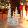 Northlight LED Lighted Glittered Cone Tree Christmas Decorations - 39.25" - White - Set Of 3 1 Northlight LED Lighted Glittered Cone Tree Christmas Decorations - 39.25" - White - Set Of 3 -Northlight GUEST 0ab5c493 69d3 4c65 bc14 8b8d7d977dcf