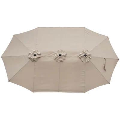 Northlight 15' Outdoor Patio Market Umbrella With Hand Crank, Beige 3 Northlight 15' Outdoor Patio Market Umbrella With Hand Crank, Beige