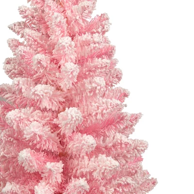 Northlight Medium Flocked Madeline Spruce Artificial Christmas Tree - 3' - Pink - Unlit 5 Northlight Medium Flocked Madeline Spruce Artificial Christmas Tree - 3' - Pink - Unlit - Image 3