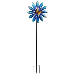 Northlight Blue Flower With Butterfly Outdoor Pinwheel Garden Stake - 4' 10 Northlight Blue Flower With Butterfly Outdoor Pinwheel Garden Stake - 4' -Northlight GUEST 0e004e51 79ba 4a56 93ac ac8a49457460