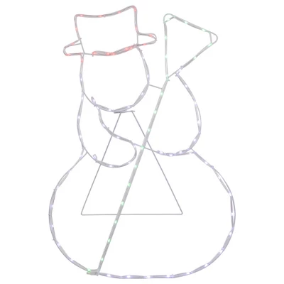 Northlight 28" Lighted Standing Snowman Silhouette Outdoor Christmas Decoration 4 Northlight 28" Lighted Standing Snowman Silhouette Outdoor Christmas Decoration - Image 2