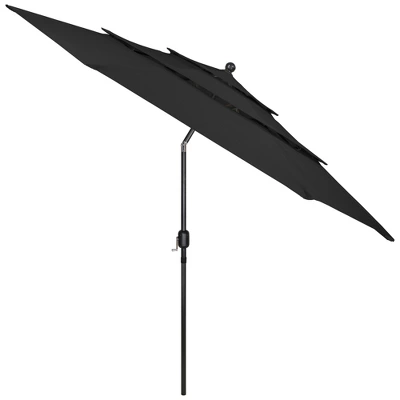 Northlight 9.75ft Outdoor Patio Market Umbrella With Hand Crank And Tilt, Black 4 Northlight 9.75ft Outdoor Patio Market Umbrella With Hand Crank And Tilt, Black - Image 2