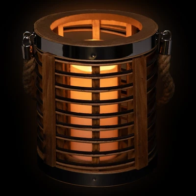 Northlight Rattan Glass Candle Lantern With Jute Handle - 7.5" 4 Northlight Rattan Glass Candle Lantern With Jute Handle - 7.5" - Image 2