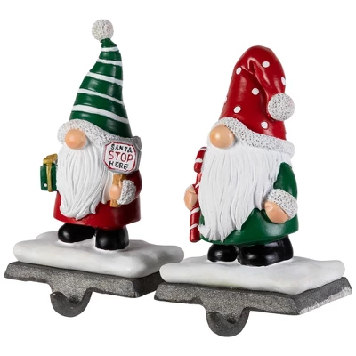 Northlight Santa Gnomes Christmas Stocking Holders - 6.25" - Set Of 2 6 Northlight Santa Gnomes Christmas Stocking Holders - 6.25" - Set Of 2 - Image 4