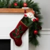 Northlight 21" Red And Green Holly Embroidered Velvet Christmas Stocking -Northlight GUEST 1301d5f7 6e80 4ddf 84e8 bb5185e0bfc1