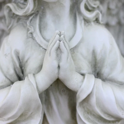 Northlight 24.5" Light Olive Green Praying Angel Decorative Outdoor Garden Statue 5 Northlight 24.5" Light Olive Green Praying Angel Decorative Outdoor Garden Statue - Image 3