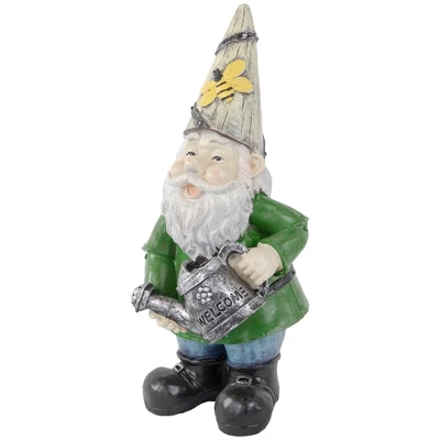 Northlight 15.5" Gnome With Watering Can Outdoor Garden Statue 4 Northlight 15.5" Gnome With Watering Can Outdoor Garden Statue - Image 2