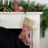 Northlight 20" Tan And Red Rustic Burlap Poinsettia Christmas Stocking -Northlight GUEST 16f37ea1 b5b0 4104 af18 415476bb1473