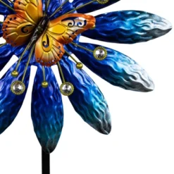Northlight Blue Flower With Butterfly Outdoor Pinwheel Garden Stake - 4' 12 Northlight Blue Flower With Butterfly Outdoor Pinwheel Garden Stake - 4' -Northlight GUEST 177a57ce 7ff1 48ae bfb8 fde0cd4dbea6