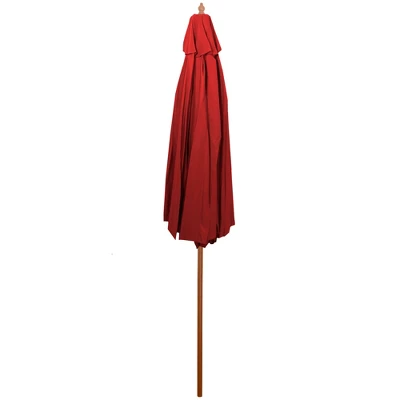 Northlight 8.5ft Outdoor Patio Market Umbrella With Wooden Pole, Red 5 Northlight 8.5ft Outdoor Patio Market Umbrella With Wooden Pole, Red - Image 3