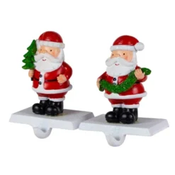 Northlight Santa Claus Christmas Stocking Holders - 4.75" - Set Of 2 -Northlight GUEST 1808e738 f0d8 4b79 b57a 2a4e6001793b