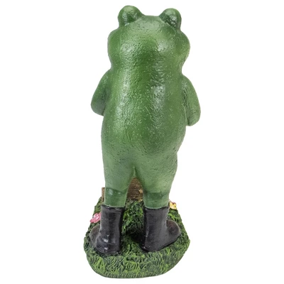 Northlight 11.5" Green Frog Pushing Wheelbarrow Outdoor Garden Statue 6 Northlight 11.5" Green Frog Pushing Wheelbarrow Outdoor Garden Statue - Image 4
