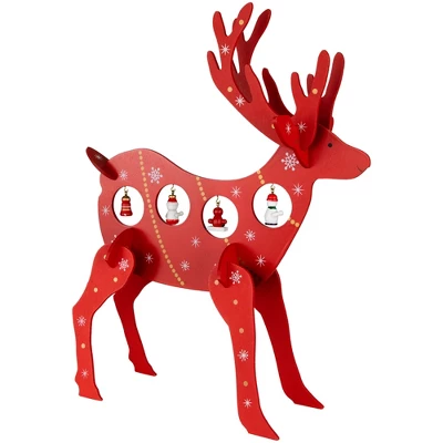 Northlight Reindeer Cut-Out Ornament Holder Christmas Decoration - 13.25" - Red And White 5 Northlight Reindeer Cut-Out Ornament Holder Christmas Decoration - 13.25" - Red And White - Image 3