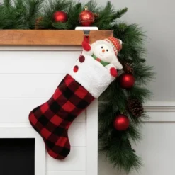 Northlight 23" Black And Red Rustic Buffalo Plaid Christmas Stocking