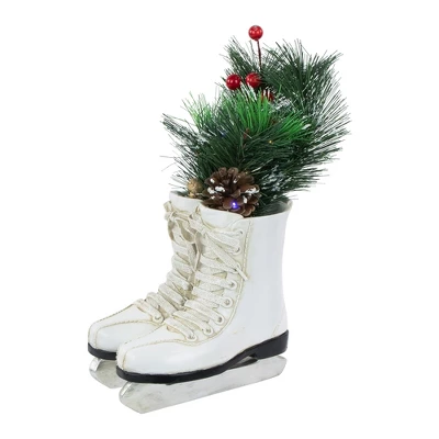 Northlight LED Lighted Ice Skates With Floral Arrangement Christmas Decoration - 12" 5 Northlight LED Lighted Ice Skates With Floral Arrangement Christmas Decoration - 12" - Image 3