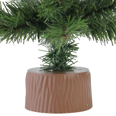 Northlight 1.5 FT Mini Canadian Pine Medium Artificial Christmas Tree With Faux Wood Base, Unlit 4 Northlight 1.5 FT Mini Canadian Pine Medium Artificial Christmas Tree With Faux Wood Base, Unlit - Image 3