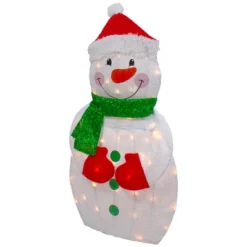 Northlight 32" Lighted 2D Chenille Snowman With Scarf Outdoor Christmas Decoration -Northlight GUEST 238b9a5e 4d9b 417e bbb9 a691ee36ca9d