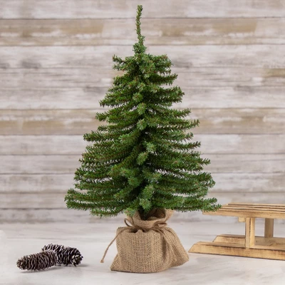 Northlight 1.5 FT Potted Downswept Mini Village Pine Medium Artificial Christmas Tree, Unlit 3 Northlight 1.5 FT Potted Downswept Mini Village Pine Medium Artificial Christmas Tree, Unlit
