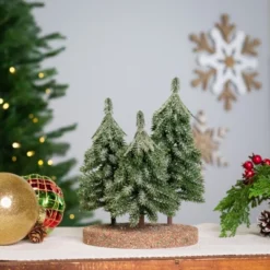 Northlight 39 Northlight Icy Downswept Pine Trio Of Trees Christmas Decoration - 8" - Unlit