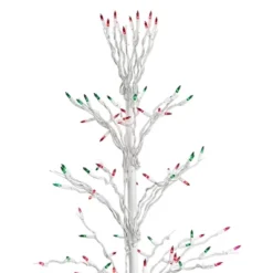 Northlight 6' Prelit Artificial Christmas Tree White Lighted Cascade Twig Outdoor Decoration - Multi-Color Lights -Northlight GUEST 28a1737d 1fd0 443b a732 408bbf5b14c5