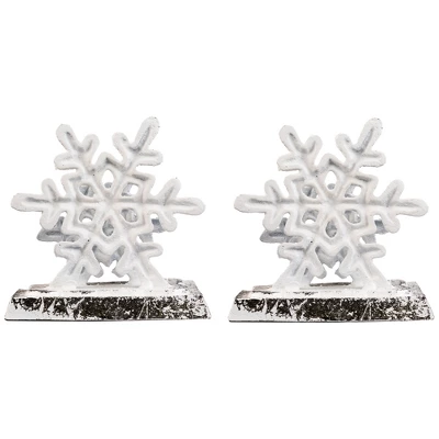 Northlight Double Snowflake Christmas Stocking Holders - 4.75" - Silver - Set Of 2 7 Northlight Double Snowflake Christmas Stocking Holders - 4.75" - Silver - Set Of 2 - Image 5