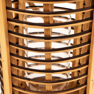 Northlight Rattan Glass Candle Lantern With Jute Handle - 11.5" 13 Northlight Rattan Glass Candle Lantern With Jute Handle - 11.5" - Image 11