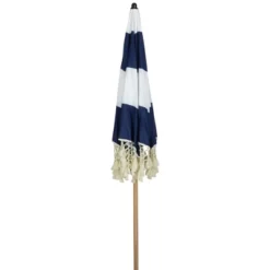 Northlight Striped Outdoor Tilting Macrame Boho Beach Market Umbrella - 6.5' - Blue And White 15 Northlight Striped Outdoor Tilting Macrame Boho Beach Market Umbrella - 6.5' - Blue And White -Northlight GUEST 30be2e34 4570 4073 a4ed db8d551c9e60