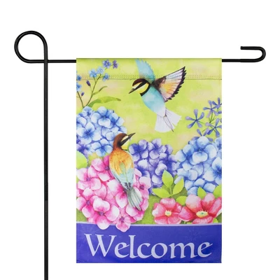 Northlight Welcome Floral Hummingbird Outdoor Garden Flag 12.5" X 18" 2 Northlight Welcome Floral Hummingbird Outdoor Garden Flag 12.5" X 18"