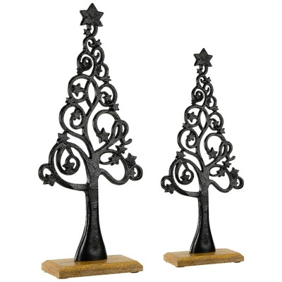 Northlight Starry Trees Metal Christmas Decorations - 18.5" - Black - Set Of 2 4 Northlight Starry Trees Metal Christmas Decorations - 18.5" - Black - Set Of 2 - Image 2