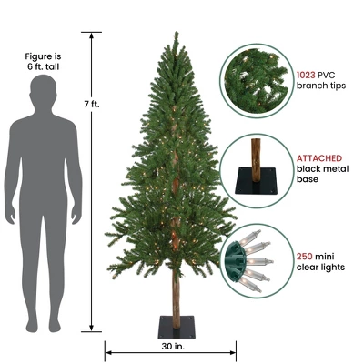 Northlight Pre-Lit Medium Alpine Artificial Christmas Tree - 7' - Clear Lights 3 Northlight Pre-Lit Medium Alpine Artificial Christmas Tree - 7' - Clear Lights