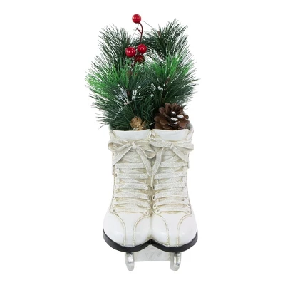 Northlight LED Lighted Ice Skates With Floral Arrangement Christmas Decoration - 12" 4 Northlight LED Lighted Ice Skates With Floral Arrangement Christmas Decoration - 12" - Image 2