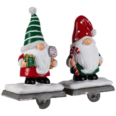 Northlight Santa Gnomes Christmas Stocking Holders - 6.25" - Set Of 2 5 Northlight Santa Gnomes Christmas Stocking Holders - 6.25" - Set Of 2 - Image 3