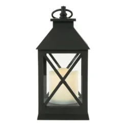 Northlight 18 Northlight 9" LED Battery Operated Black Lantern With Flameless Candle
