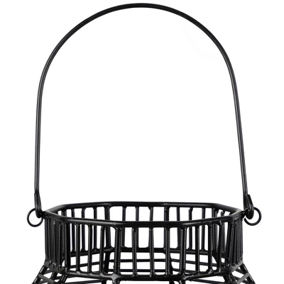 Northlight Large Geometric Iron Hurricane Candle Lantern - 11.25" - Black 7 Northlight Large Geometric Iron Hurricane Candle Lantern - 11.25" - Black - Image 5