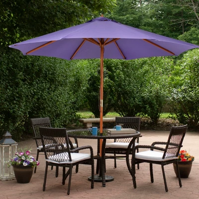 Northlight Outdoor Patio Market Umbrella With Wooden Pole - 8.5' - Purple 3 Northlight Outdoor Patio Market Umbrella With Wooden Pole - 8.5' - Purple