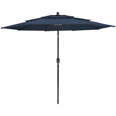 Northlight 9.75ft Outdoor Patio Market Umbrella With Hand Crank And Tilt, Navy Blue 8 Northlight 9.75ft Outdoor Patio Market Umbrella With Hand Crank And Tilt, Navy Blue - Image 6