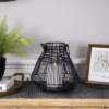 Northlight Medium Iron Geometric Hurricane Candle Lantern - 8.25" - Black -Northlight GUEST 3944b379 f194 44a6 b276 1b30ed8b2b8f