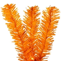 Northlight Pre-Lit Medium Artificial Pine Christmas Tree - 3' - Orange - Clear Lights -Northlight GUEST 39b5b8ee d64e 4c19 ade3 2062a25a965a