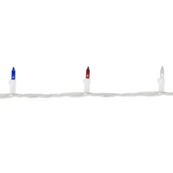 Northlight Patriotic Mini Christmas Light Set - 20' White Wire - 100ct -Northlight GUEST 39f65796 3422 48bf 8cba fa07eb028cfc