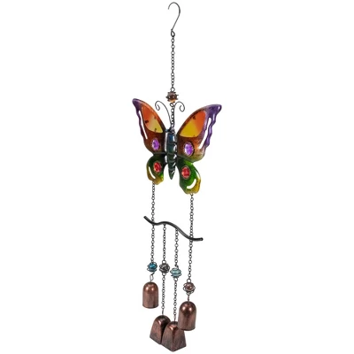 Northlight 24" Purple And Bronze Butterfly Outdoor Garden Windchime 6 Northlight 24" Purple And Bronze Butterfly Outdoor Garden Windchime - Image 4