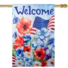 Northlight Welcome Patriotic Floral Outdoor House Flag 40" X 28" -Northlight GUEST 3b0f20aa dd2f 43a4 a4dd f99358713dff