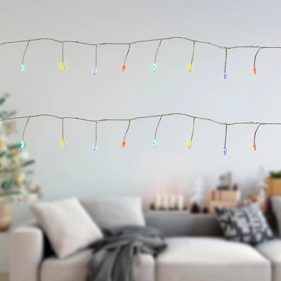 Northlight LED Fairy Water Droplet Christmas String Lights - MultiColor - 6' Silver Wire - 40ct 3 Northlight LED Fairy Water Droplet Christmas String Lights - MultiColor - 6' Silver Wire - 40ct